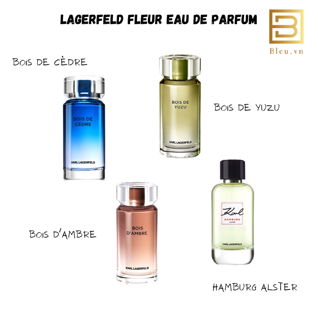 Nước hoa nam Karl Lagerfeld Bois De Cedre - Bois De Yuzu - Bois D'Ambre - Bois De Vetiver - Hamburg Alster Pour Homme