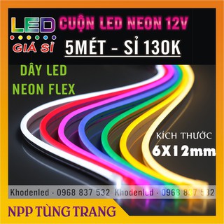 Cuộn LED NEON 5 MÉT 12V trang trí, uốn chữ quảng cáo siêu rẻ