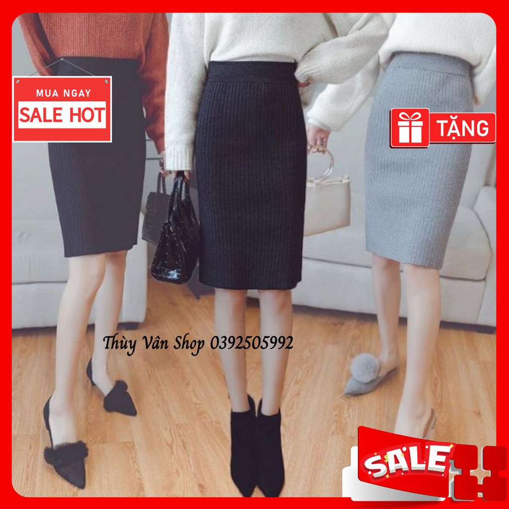Chân váy len tăm ngắn Quảng Châu loại 1