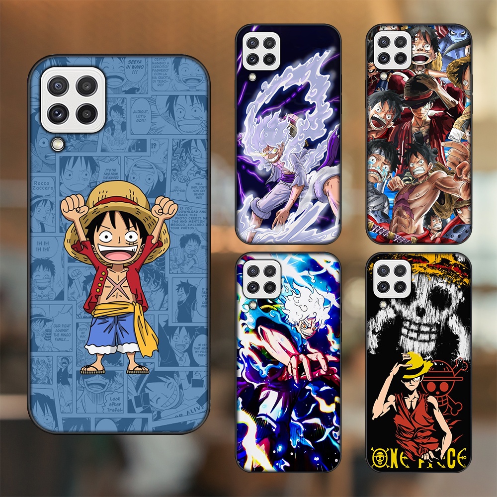 Ốp lưng Samsung A22 4G, A22 5G viền đen in hình Luffy One Piece