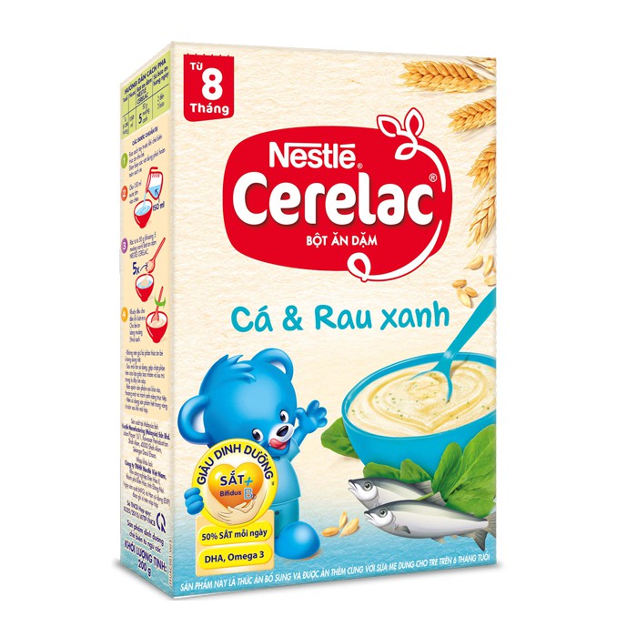 Bột ăn dặm Nestle Cerelac - Cá và rau xanh (200gr)