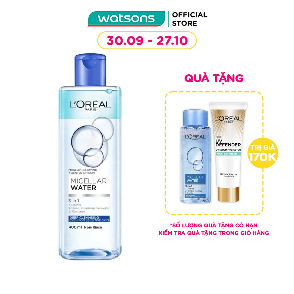 [Mã FMCGMALL giảm 8% đơn từ 250K] Tẩy Trang L'Oreal Paris Skincare Micellar 400ml