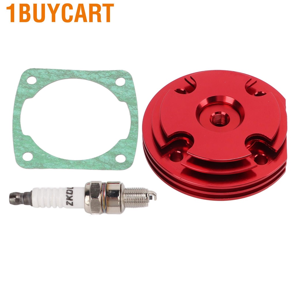 1buycart Cylinder Head Spark Plug Kit CNC Aluminum Alloy Cover Gasket Set for 66cc 69cc 80cc 2 Srtoke Motorized Bicycle