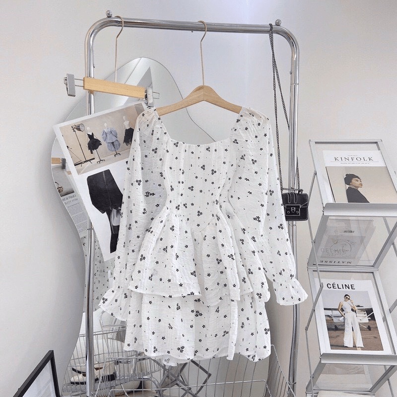 (Mẫu Mới) Váy Hoa Xô Tầng 2 Lớp Khóa Sau Tỉ Mỉ Hàng Mới Về UP Valentina Shop