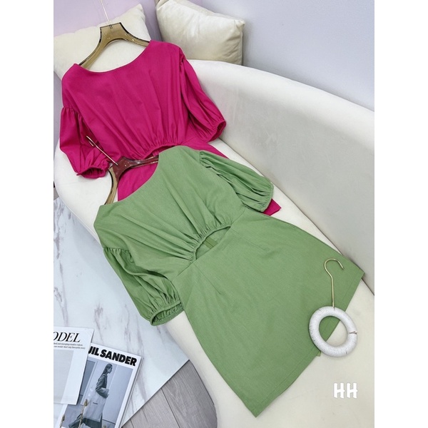 ❤️Jumpsuit tay phồng khoét eo kèm hình thật