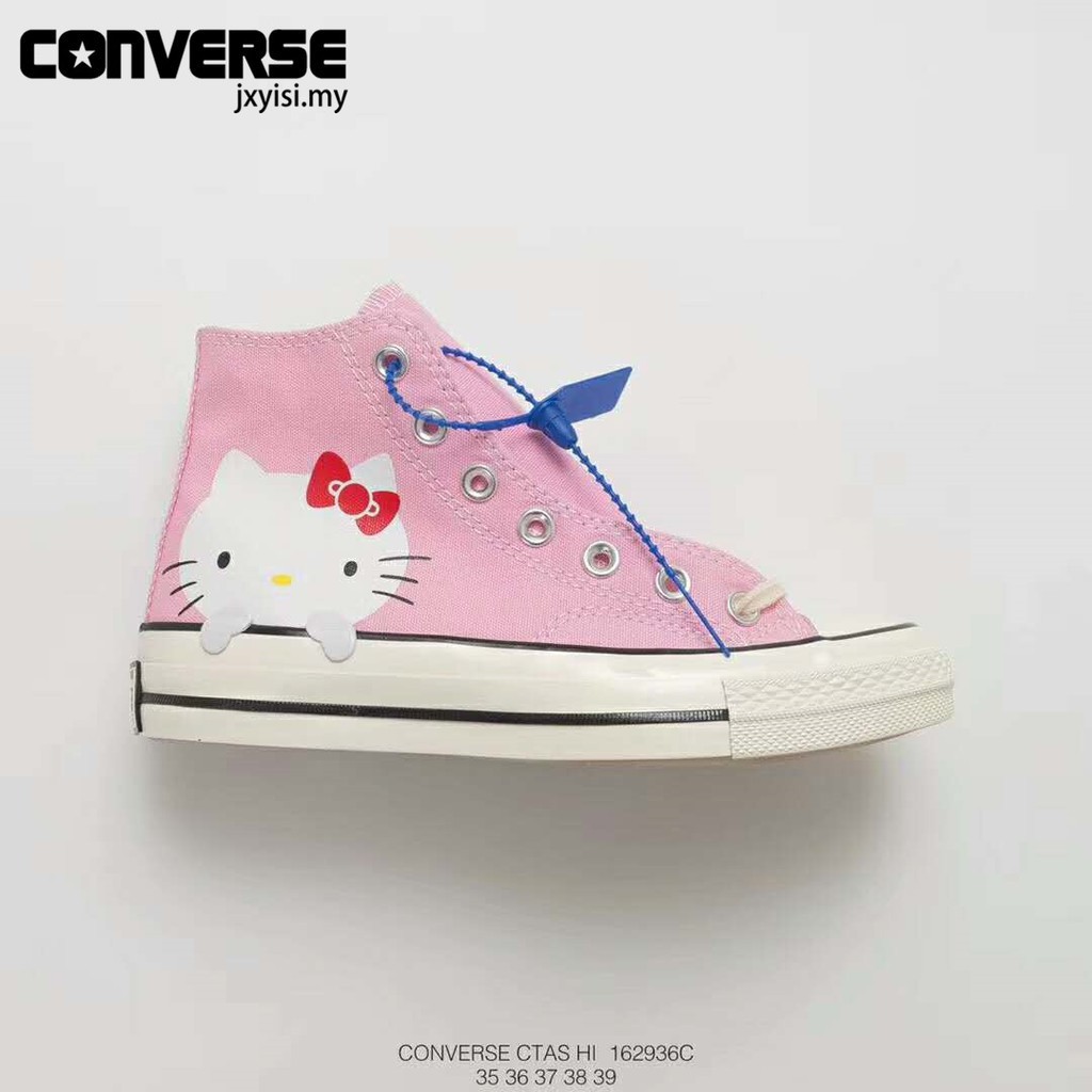 Hello Kitty Converse Chuck Taylor 1970s HI women pink sneakers canvas Shoes ori