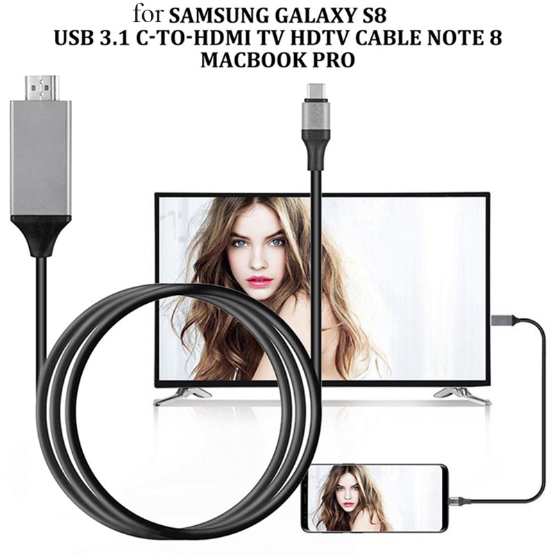 Cáp Chuyển Đổi TBTIC Usb 3.1 Type C Sang Hdmi 1080p 4k Hdtv Dài 2m 3 Trong 1 Cho Máy Chiếu Tv Samsung Galaxy S10 S9 S8