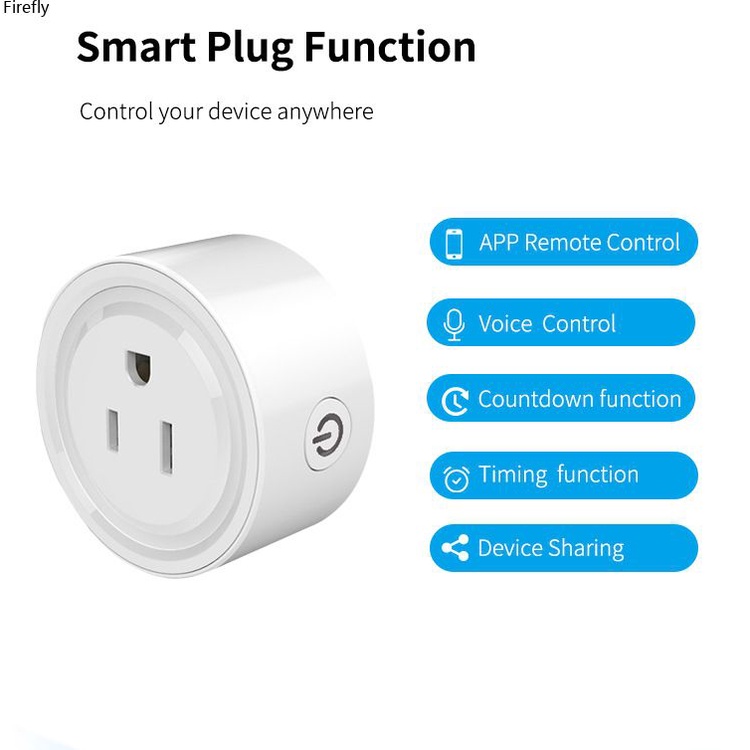 Ổ Cắm Thông Minh Chuẩn US 10A Điều Khiển Từ Xa Bằng WiFi Tương Thích Với Alexa Google Home No Hub