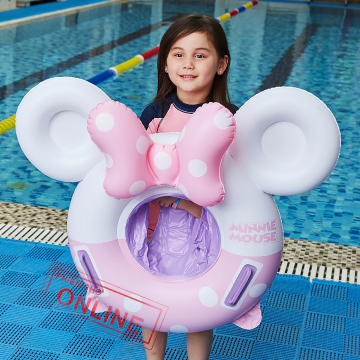 Phao Bơi Cho Bé Chống Lật Cao Cấp Hình Thú Mickey Có Ghế Ngồi An Toàn