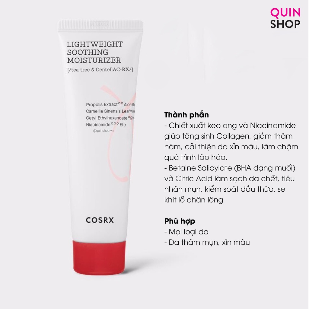 Kem Dưỡng Sáng Da Cosrx AC Collection Lightweight Soothing Moisturizer