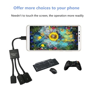 Cáp OTG Type C 3in1 kết nối điện thoại,máy tỉnh bảng,Tay cầm chơi game chuẩn Type -C -DC3737