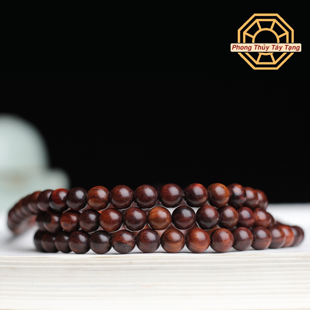 Vòng tay phong thủy, Vòng Gỗ Trắc chuỗi tràng 108 hạt Bình an May mắn - [TẶNG TÚI GẤM] - Phong Thủy Tây Tạng