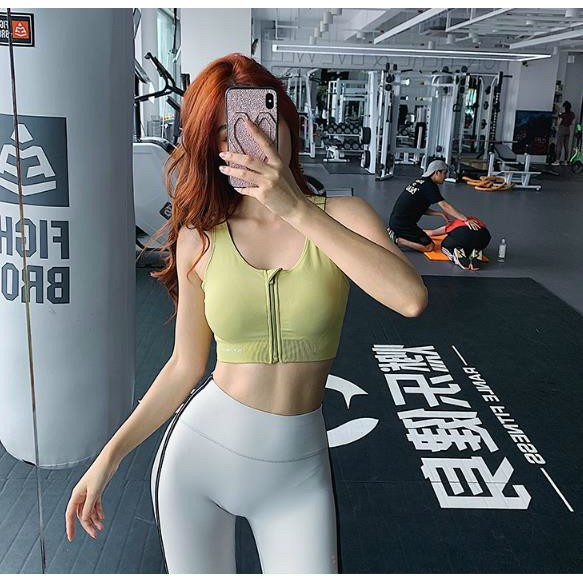 Áo Tập Gym Nữ - Aó Bra Khóa Dệt Kim Bin Sport A125