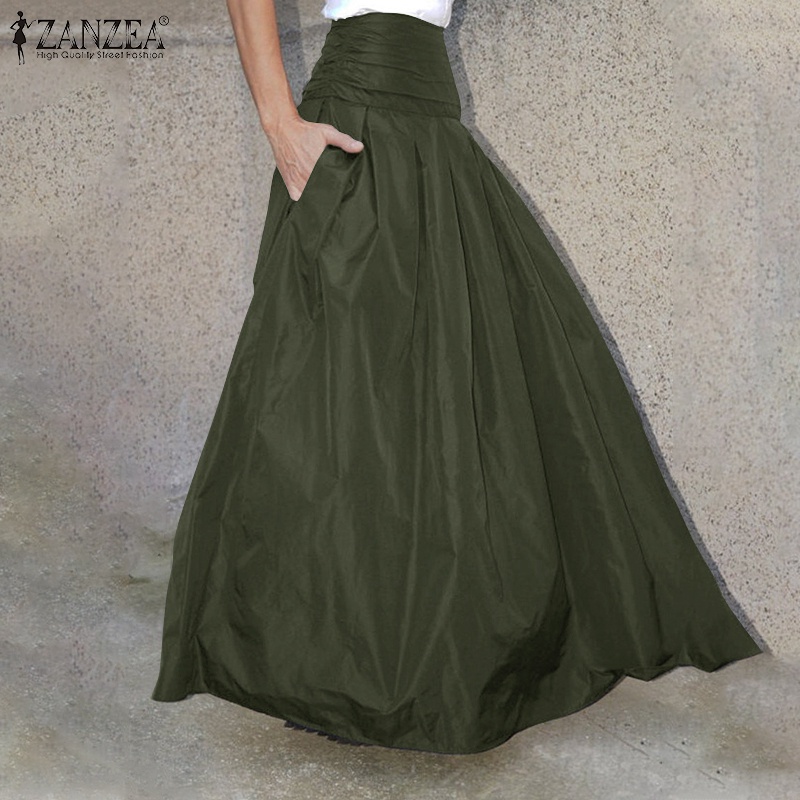 Chân váy chữ A Zanzea màu trơn thời trang thanh lịch cho nữ
