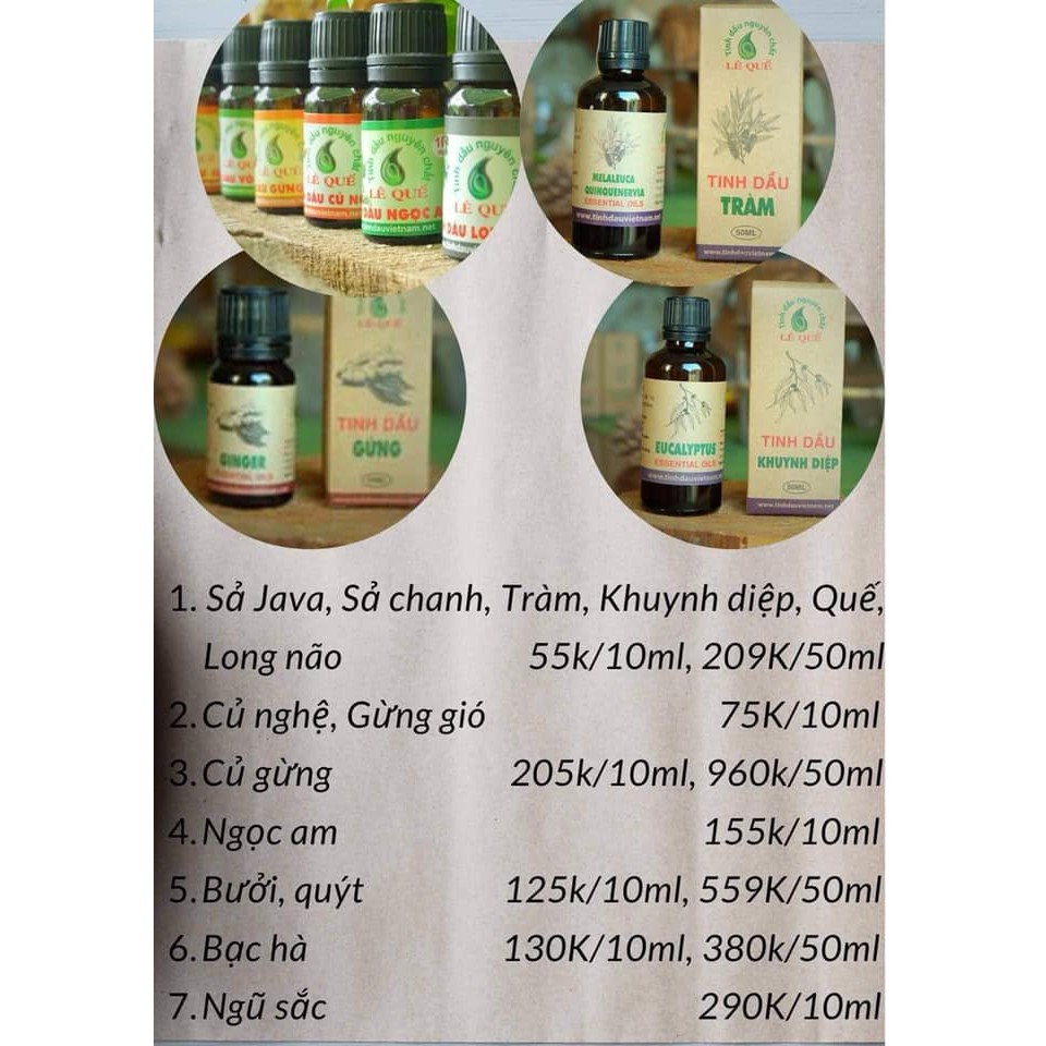 TINH DẦU SẢ JAVA NGUYÊN CHẤT LÊ QUẾ 50ML