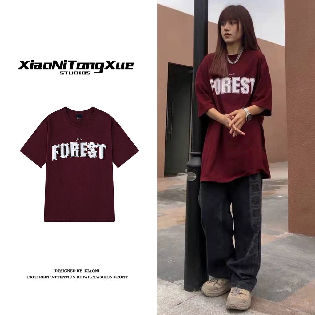 Áo Thun Cotton Ngắn Tay Dáng Rộng In Chữ Kiểu Đường Phố Nhật Bản Thời Trang Mùa Hè Mới