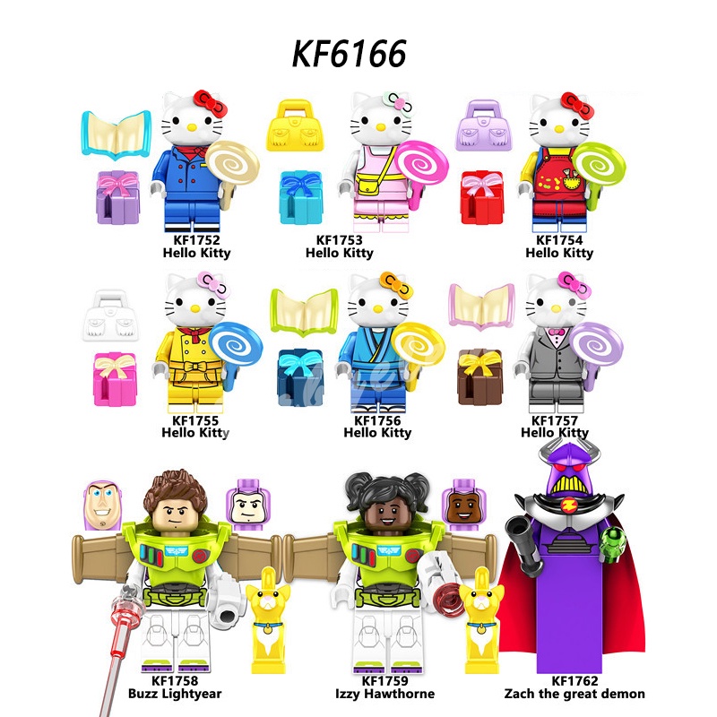 Mô Hình Đồ Chơi Mini 9 Loại Nhân Vật Hoạt Hình Quỷ Cứu Nhân Hello Kitty Buzz Lightyear Izzy Hawthorne Zach KF6166