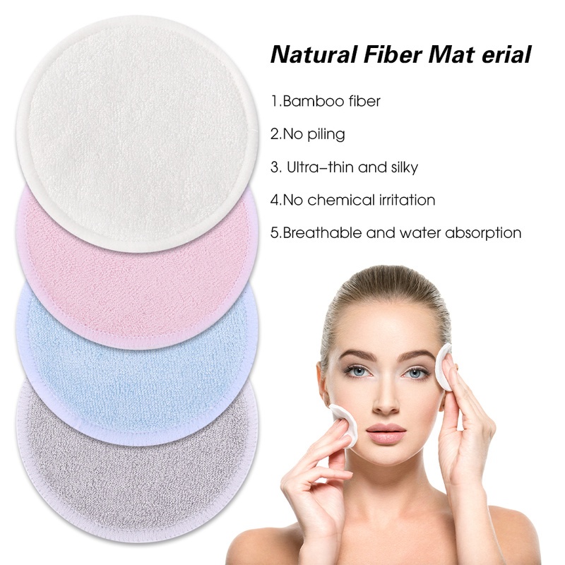 Bông Tẩy Trang Hình Tròn Bằng Sợi Tre Có Thể Tái Sử Dụng