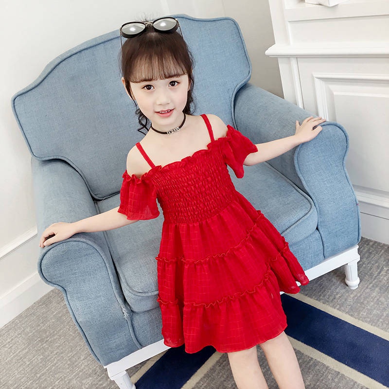 Đầm Công Chúa Trễ Vai Thời Trang Mùa Hè Mới Cho Bé Gái 3-12 Tuổi