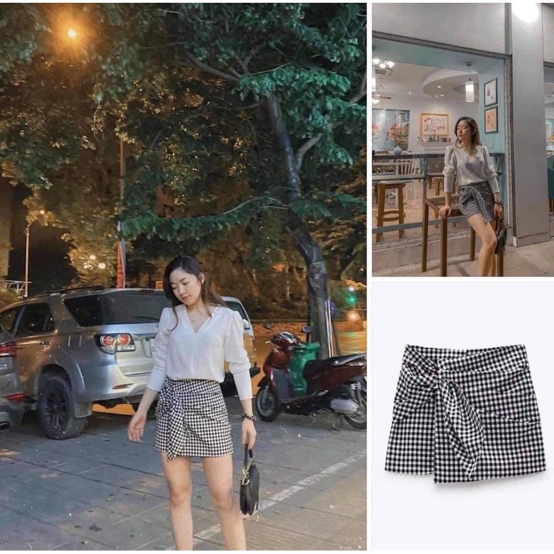 QNU52 - QUẦN SOOC KẺ CARO GIẢ VÁY VẠT NƠ CÁCH ĐIỆU | BigBuy360 - bigbuy360.vn