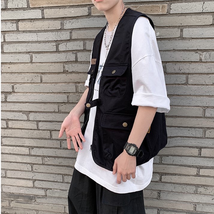 Áo Gile Khoác Nam Kiểu Dáng Cá Tính Phong Cách Unisex Cực Chất Ngầu