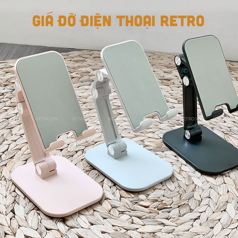 Giá Đỡ Điện Thoại Để Bàn RETRO Xếp Gọn Đa Năng, Điều Chỉnh Nhiều Gốc Độ Dùng Để Xem Phim, LiveStreem, Gọi Video Facetime