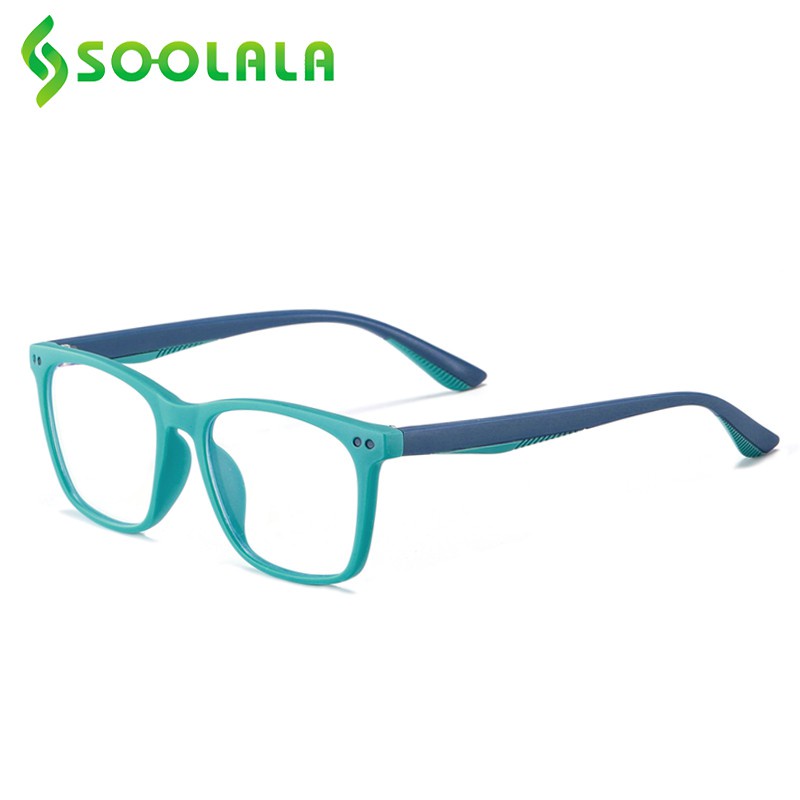 Mắt kính SOOLALA TR90 gọng vuông chống ánh sáng xanh bảo vệ mắt cho bé 7-12 tuổi
