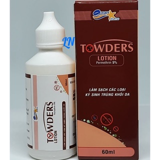 Dung dịch loại sạch ghẻ, rận và các loại ký sinh trùng Towders lotion 60ml