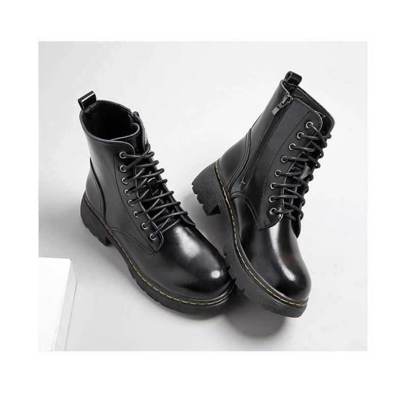 Giày nữ da bò thật retro cao cấp