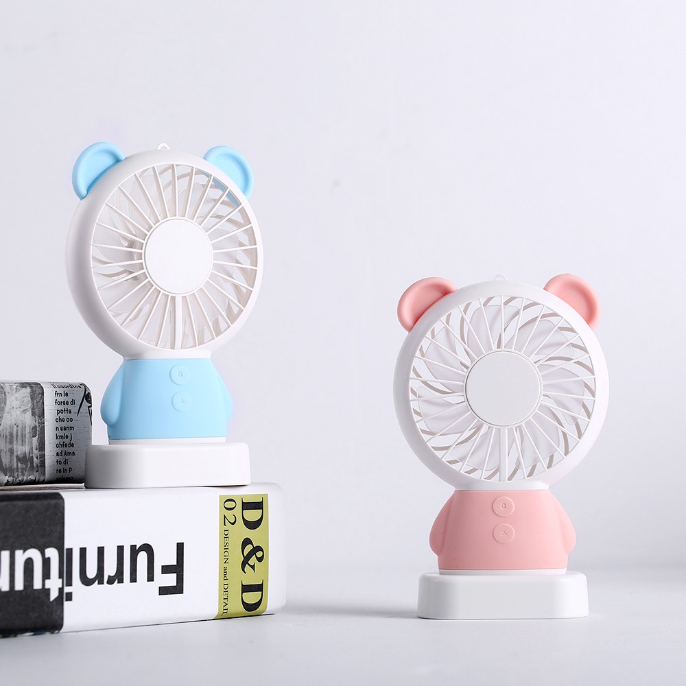 Quạt Mini Để Bàn Hình Thú Cute Ngộ Nghĩnh, Có Đèn Led, 3 Mức Độ Gió, Xin Xắn Nhỏ Nhắn Gọn Nhẹ