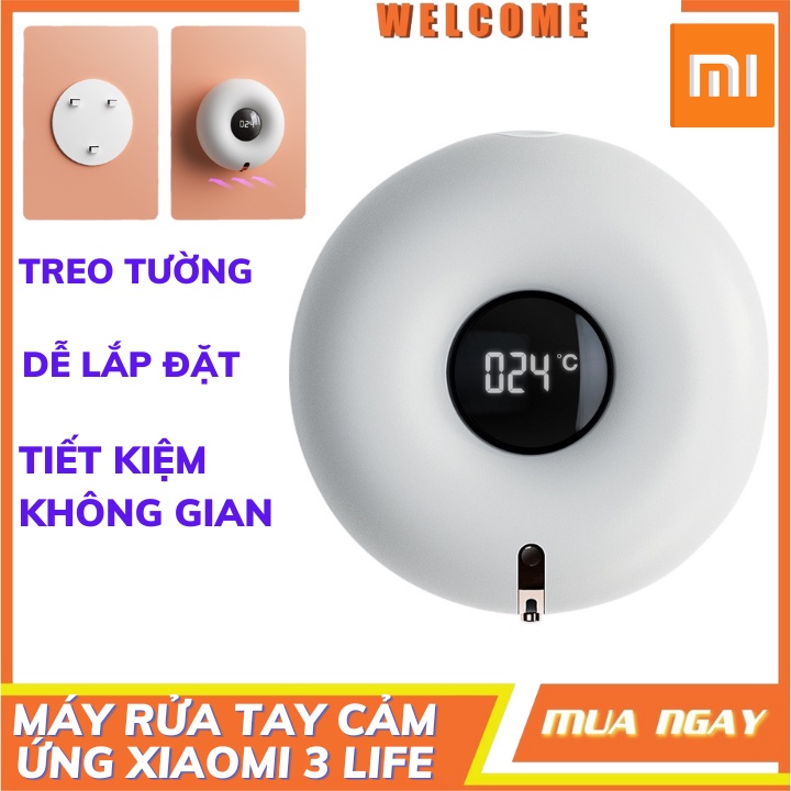 Máy rửa tay cảm ứng tự động Xiaomi 3Life hình bánh Donut 300ml 0.25 giây chế độ cảm biến không cần tiếp xúc