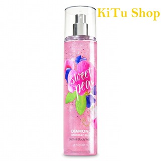 «Mẫu Thử» 🎈 Xịt Thơm Có Nhũ Bath & Body Works Fine Fragrance Mist Hương - SWEET PEA DIAMOND SHIMMER MIST ❃