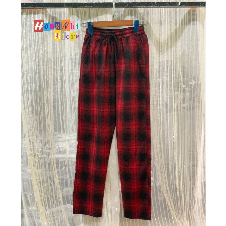 QUẦN SỌC CARO UNISEX QUẦN BAGGY CARO LƯNG THUN PLAID PANTS CAO CẤP - MM