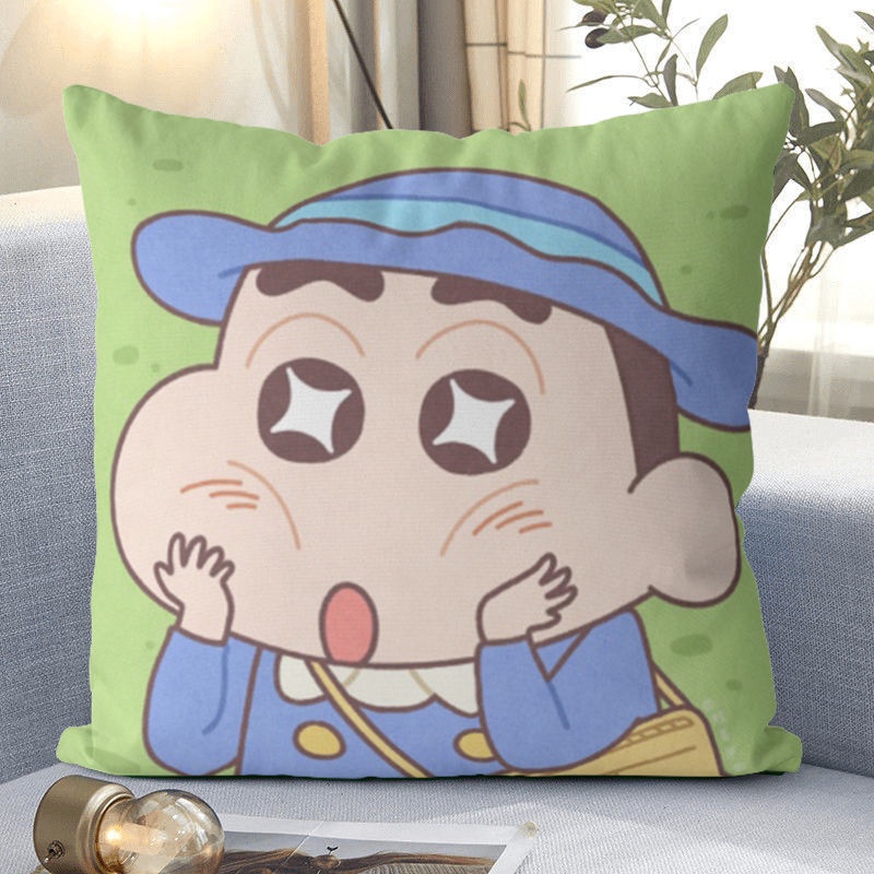 Vỏ Gối Tựa Lưng Hình Vuông In Hình Cậu Bé Bút Chì Shin-Chan Dễ Thương
