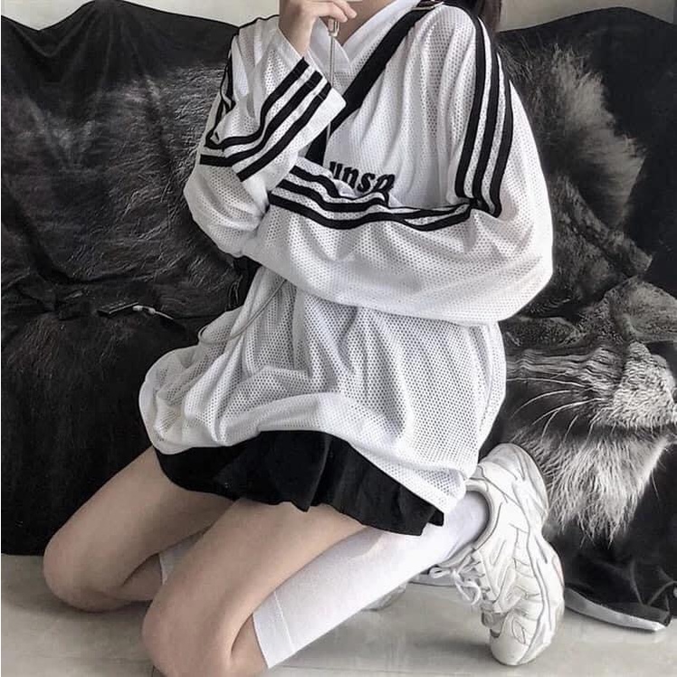 Áo sweater unisex  𝑭𝑹𝑬𝑬𝑺𝑯𝑰𝑷  Áo sweater dài tay dáng rộng chất lưới dưới 75kg TABI STORE - Áo sweater lưới Unsp