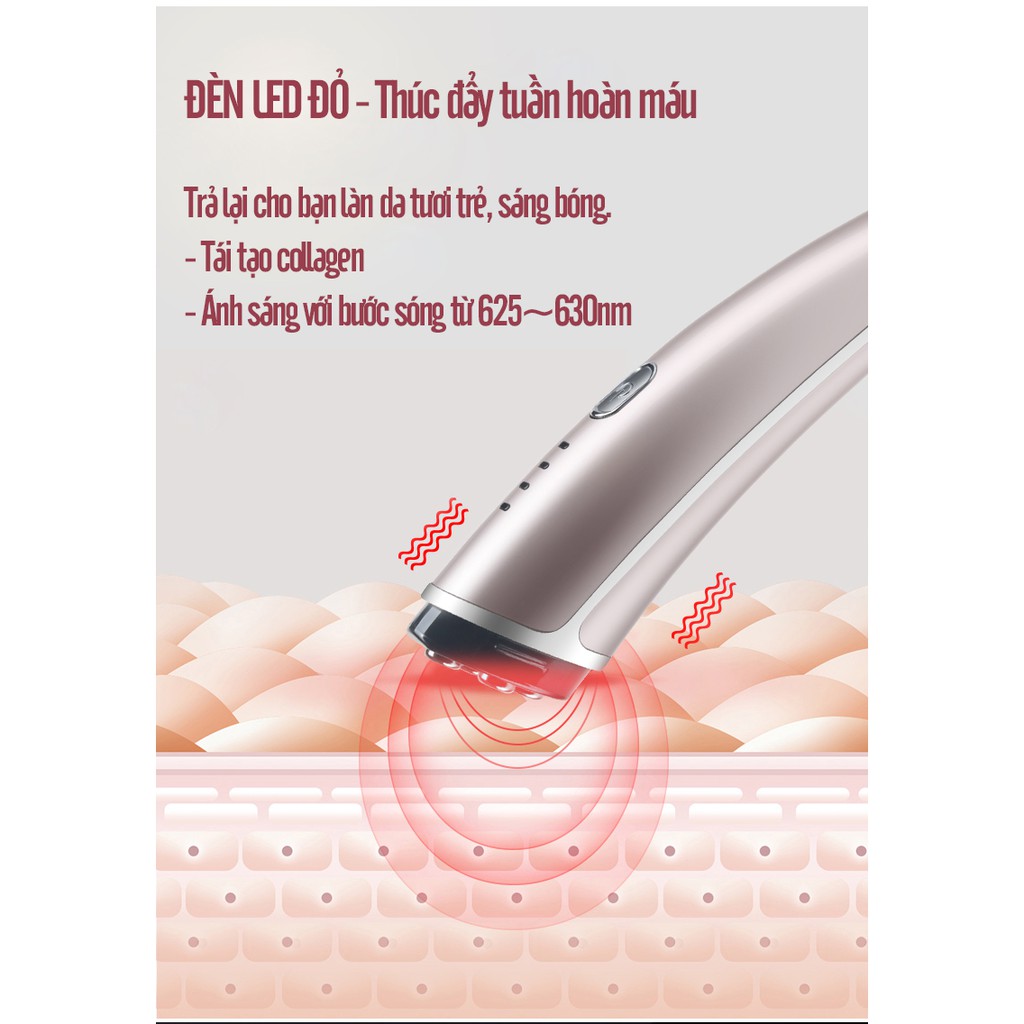 Máy Massage Dưỡng Da Vùng Mắt KSKIN KD993, Ánh Sáng Led Đỏ, Tần Sóng RF