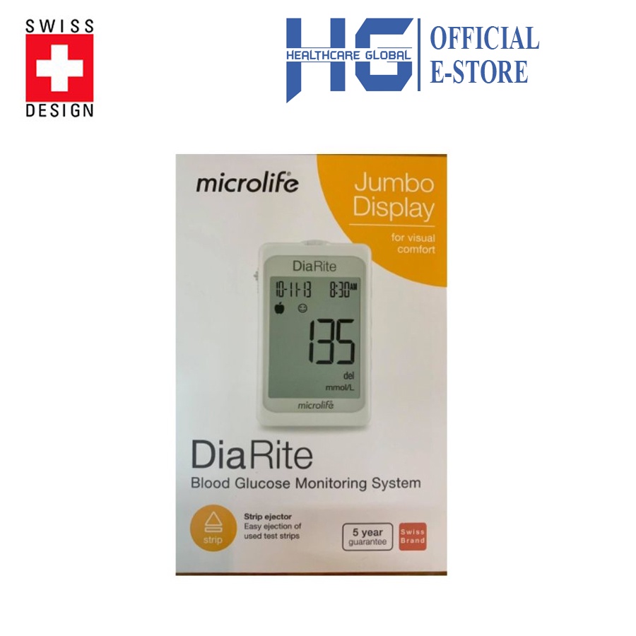 Máy Đo Đường Huyết Microlife DiaRite BGM | Tặng Kèm 25 Que Test - Đo Chính Xác Trong 5 Giây