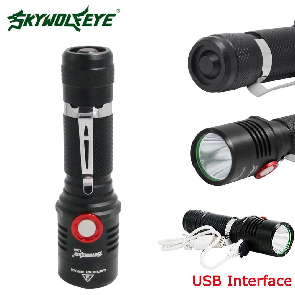 Đèn pin led t6 siêu sáng skywolfeye 6000lm có 5 chế độ sáng