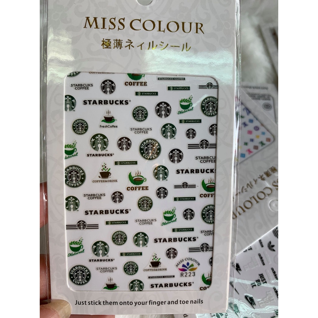 Nail Sticker dán móng tay Thương Hiệu Logo Nổi Tiếng R223- Dán Trang Trí