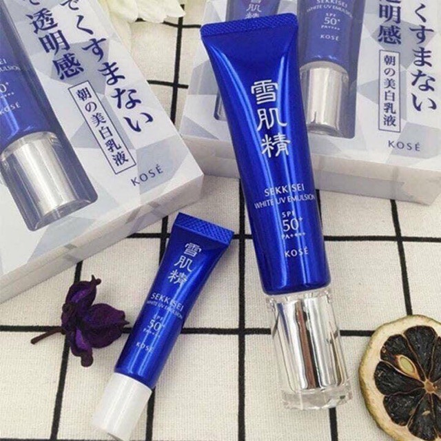 Kem dưỡng ngày Kose Sekkisei White UV Emulsion Spf 50+ PA ++++