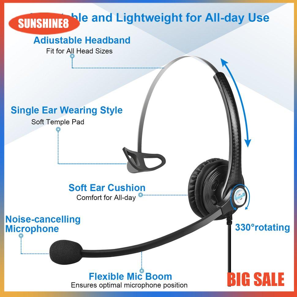 【SUN】[NEW]A16 Telephone Headset Call Centre Noise Headset Noise-Cancelling Headset Call