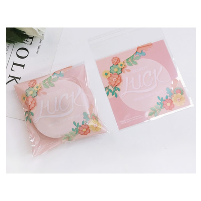 Set 10 túi kiếng đựng bánh cookie, quà tặng chữ Luck 10 x 10 cm