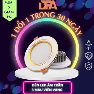 Đèn LED Downlight Âm Trần Đổi Màu Siêu Sáng 7W Viền Vàng ANTA Lighting