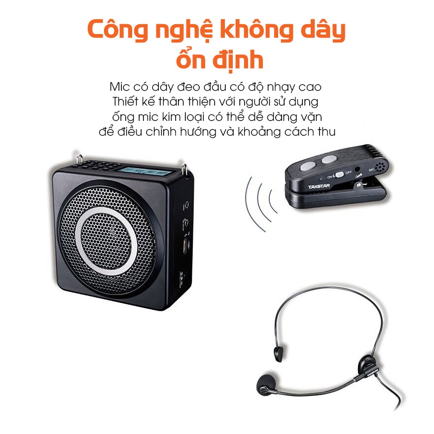 【Chính hãng】Takstar E260W Máy trợ giảng không dây,FM,hướng dẫn viên, Giáo viên, hướng dẫn viên loại nâng cao