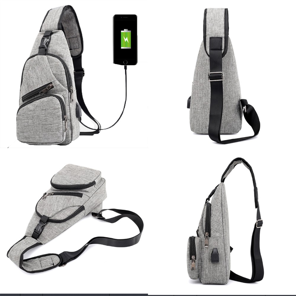 Túi đeo chéo unisex cao cấp thời trang hàn quốc có cổng sạc usb 5*
