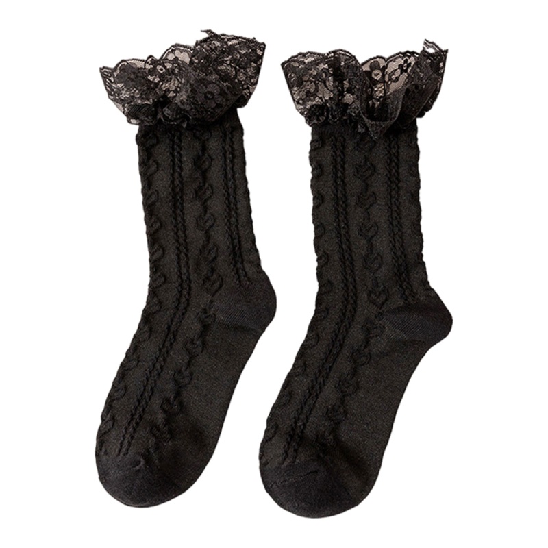 Xiangbao Vớ Mắt Cá Chân Phối Ren Hoa xiangbao Thắt Nơ Kẻ Sọc Xoắn Kiểu Lolita Nhật Bản Ngọt Ngào Cho Nữ