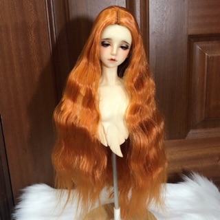 Tóc tơ nhiệt bắt sáng màu cam nâu cho bjd 1/3 và 1/4