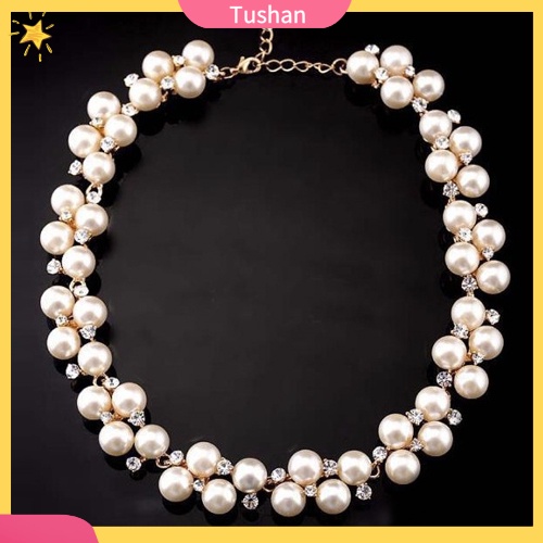 Vòng cổ đính ngọc trai giả thanh lịch làm quà tặng lễ tình nhân cho nữ