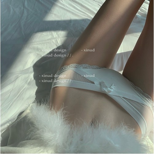 Set 3 quần lót lọt khe ren hoa đính nơ kháng khuẩn, quần chip dễ thương sexy M17 | BigBuy360 - bigbuy360.vn