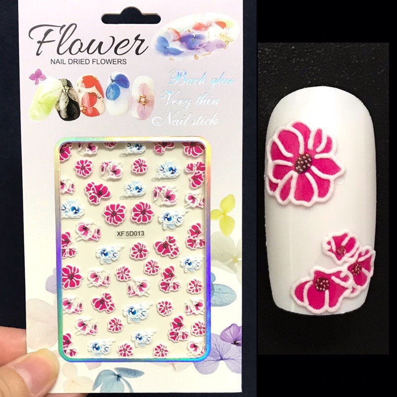 Sticker dán móng hoa lá 5d-hình dán nail